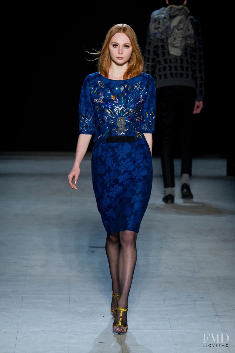 Zazoe van Lieshout featured in  the Libertine fashion show for Autumn/Winter 2013