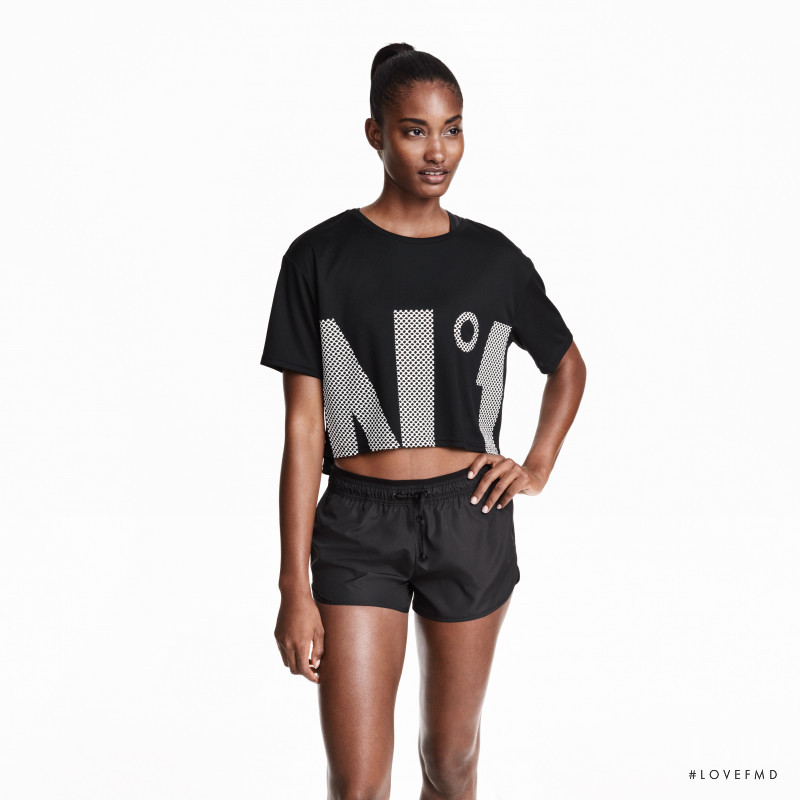 Melodie Monrose featured in  the H&M Sport catalogue for Summer 2016