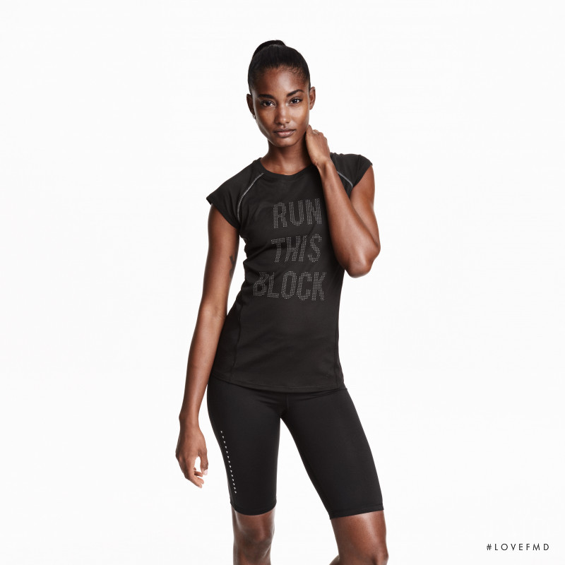 Melodie Monrose featured in  the H&M Sport catalogue for Summer 2016