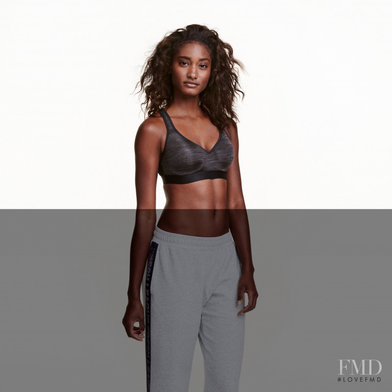 Melodie Monrose featured in  the H&M Sport catalogue for Autumn/Winter 2016