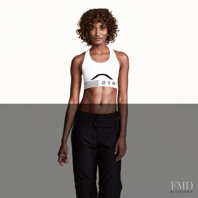 Melodie Monrose featured in  the H&M Sport catalogue for Autumn/Winter 2016