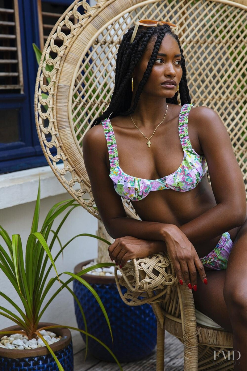 Melodie Monrose featured in  the For Love & Lemons lookbook for Summer 2020