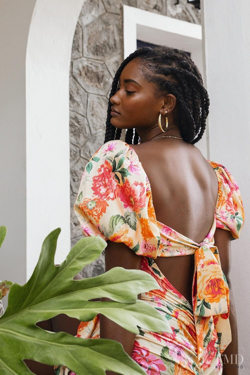 Melodie Monrose featured in  the For Love & Lemons lookbook for Summer 2020