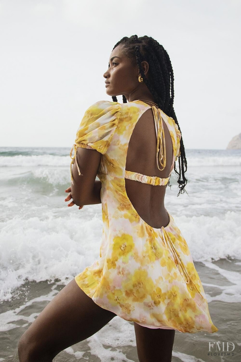 Melodie Monrose featured in  the For Love & Lemons lookbook for Summer 2020