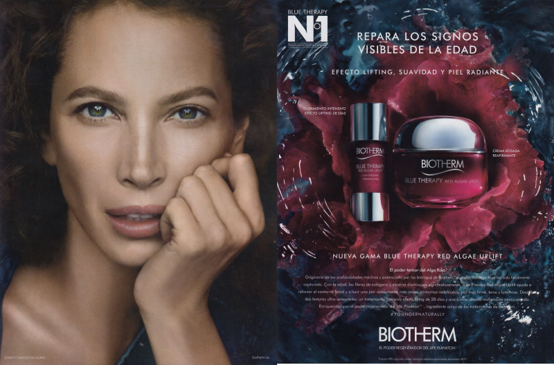 Christy Turlington featured in  the Biotherm advertisement for Autumn/Winter 2018