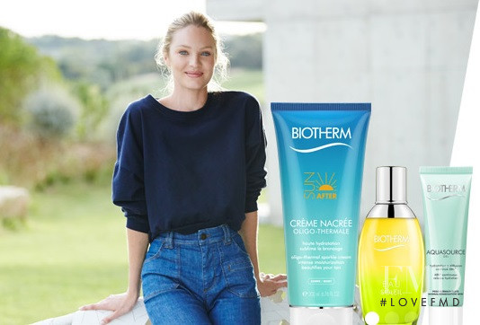 Candice Swanepoel featured in  the Biotherm advertisement for Summer 2016