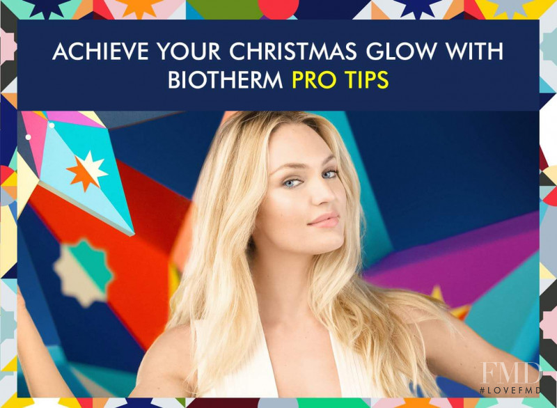 Candice Swanepoel featured in  the Biotherm advertisement for Christmas 2016