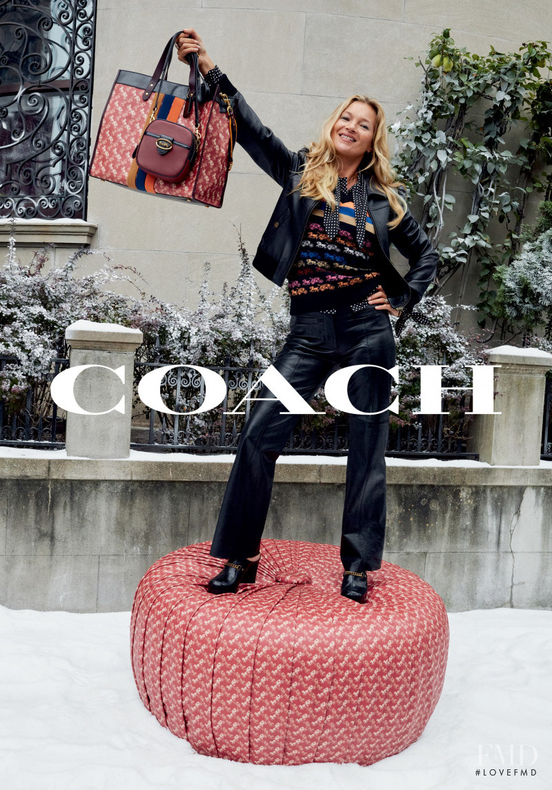 Kate Moss featured in  the Coach advertisement for Holiday 2019