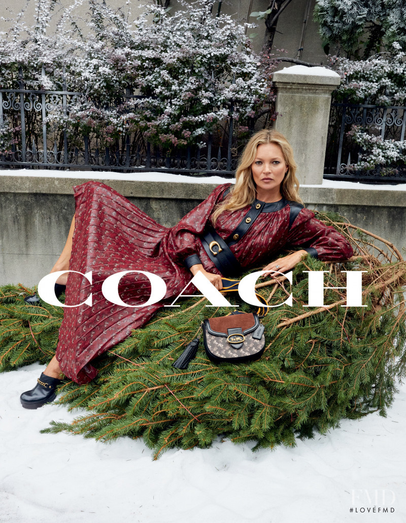 Kate Moss featured in  the Coach advertisement for Holiday 2019
