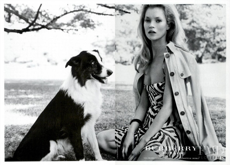 Kate Moss featured in  the Burberry advertisement for Spring/Summer 2005