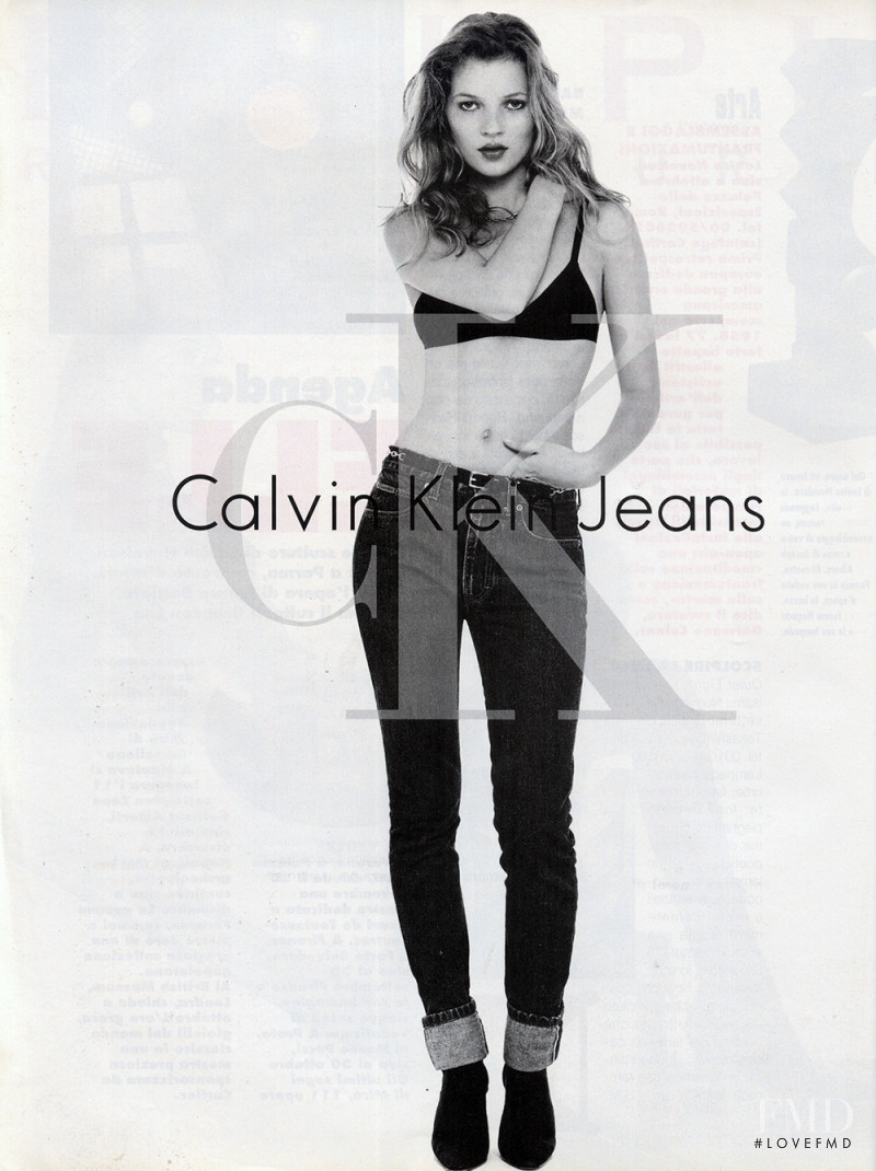 Kate Moss featured in  the Calvin Klein Jeans advertisement for Spring/Summer 1994