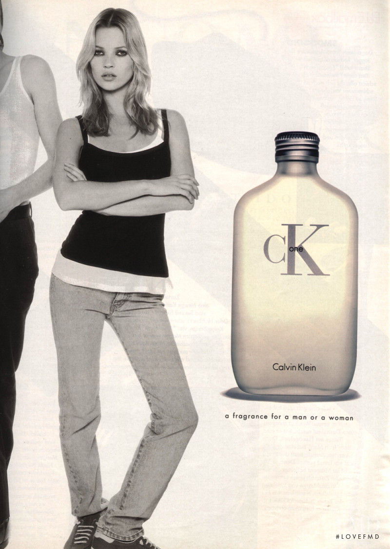 Kate Moss featured in  the Calvin Klein Fragrance advertisement for Autumn/Winter 1997