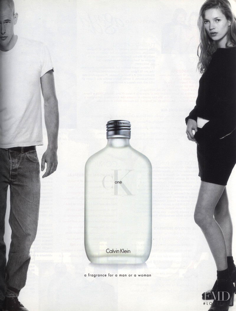Kate Moss featured in  the Calvin Klein Fragrance advertisement for Autumn/Winter 1996