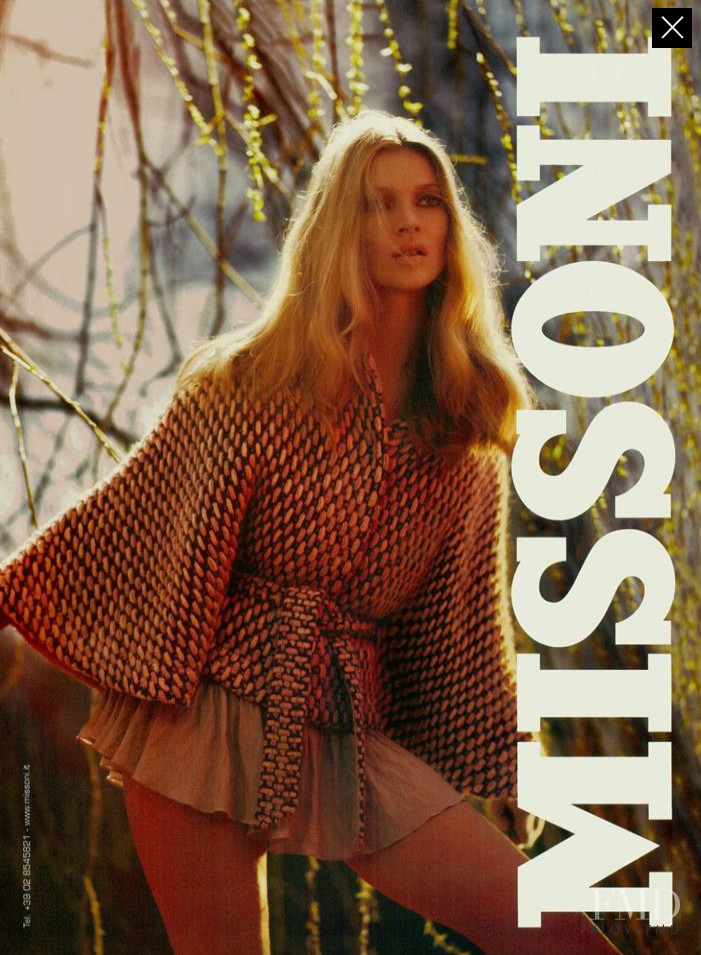 Kate Moss featured in  the Missoni advertisement for Autumn/Winter 2004