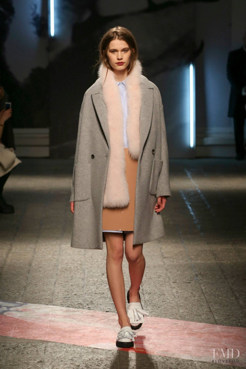 Agata Wozniak featured in  the MSGM fashion show for Autumn/Winter 2014