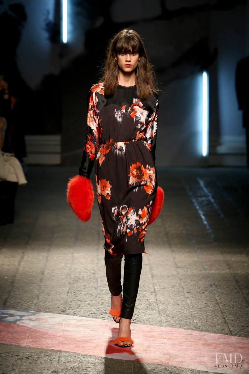 Antonina Petkovic featured in  the MSGM fashion show for Autumn/Winter 2014
