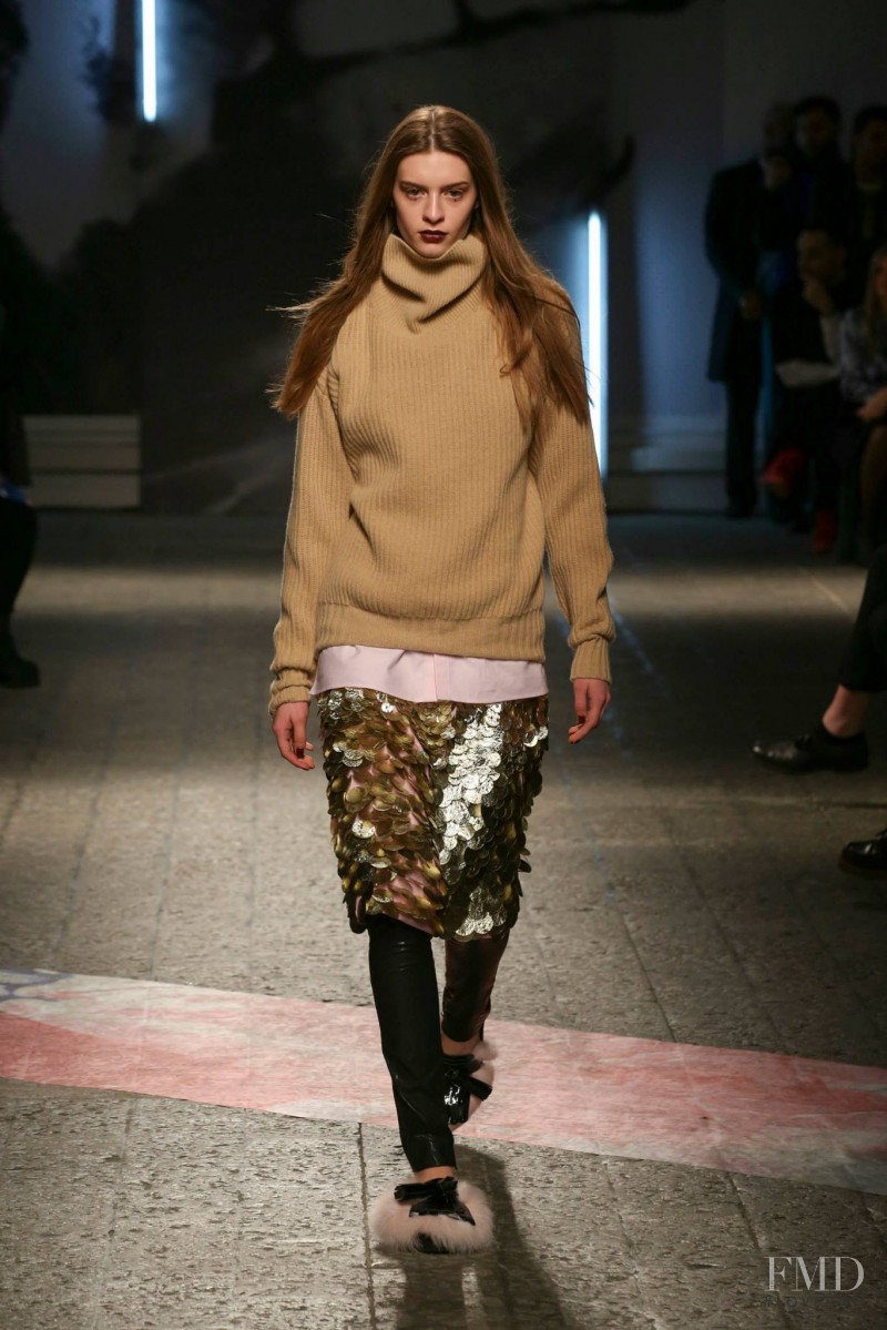 Cristina Mantas featured in  the MSGM fashion show for Autumn/Winter 2014