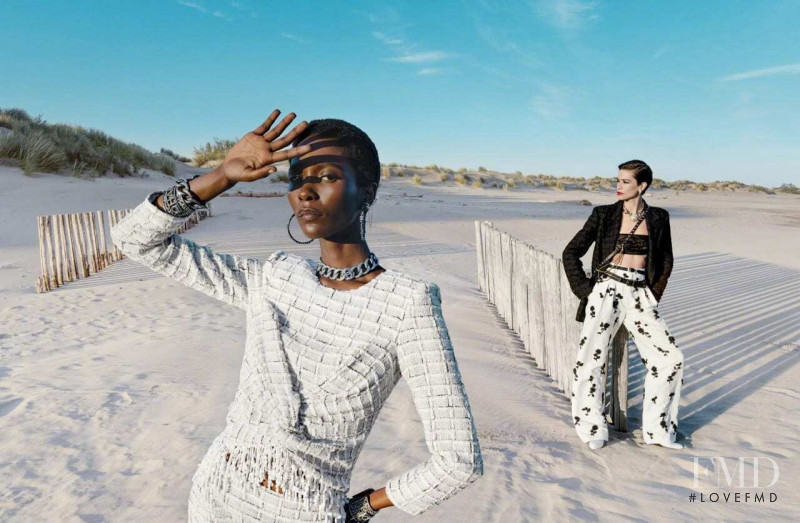 Louise de Chevigny featured in  the Chanel advertisement for Cruise 2022