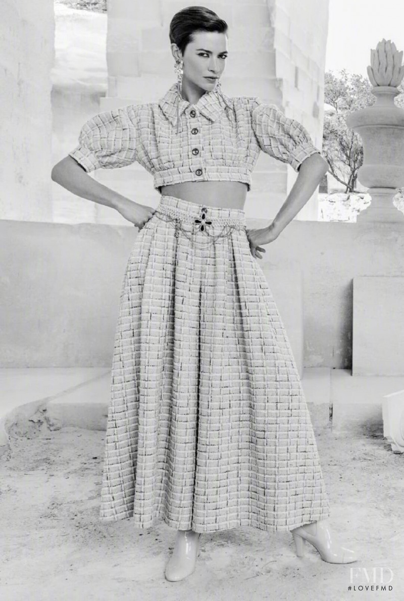 Louise de Chevigny featured in  the Chanel advertisement for Cruise 2022