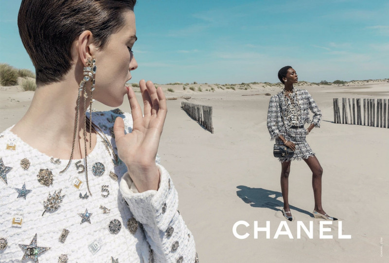 Louise de Chevigny featured in  the Chanel advertisement for Cruise 2022