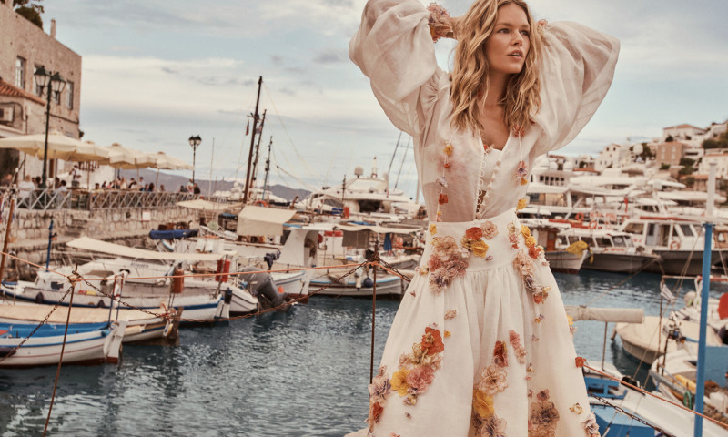 Anna Ewers featured in  the Zimmermann advertisement for Resort 2022