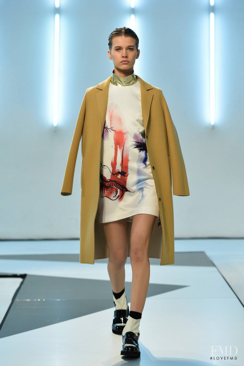 Agata Wozniak featured in  the MSGM fashion show for Autumn/Winter 2014