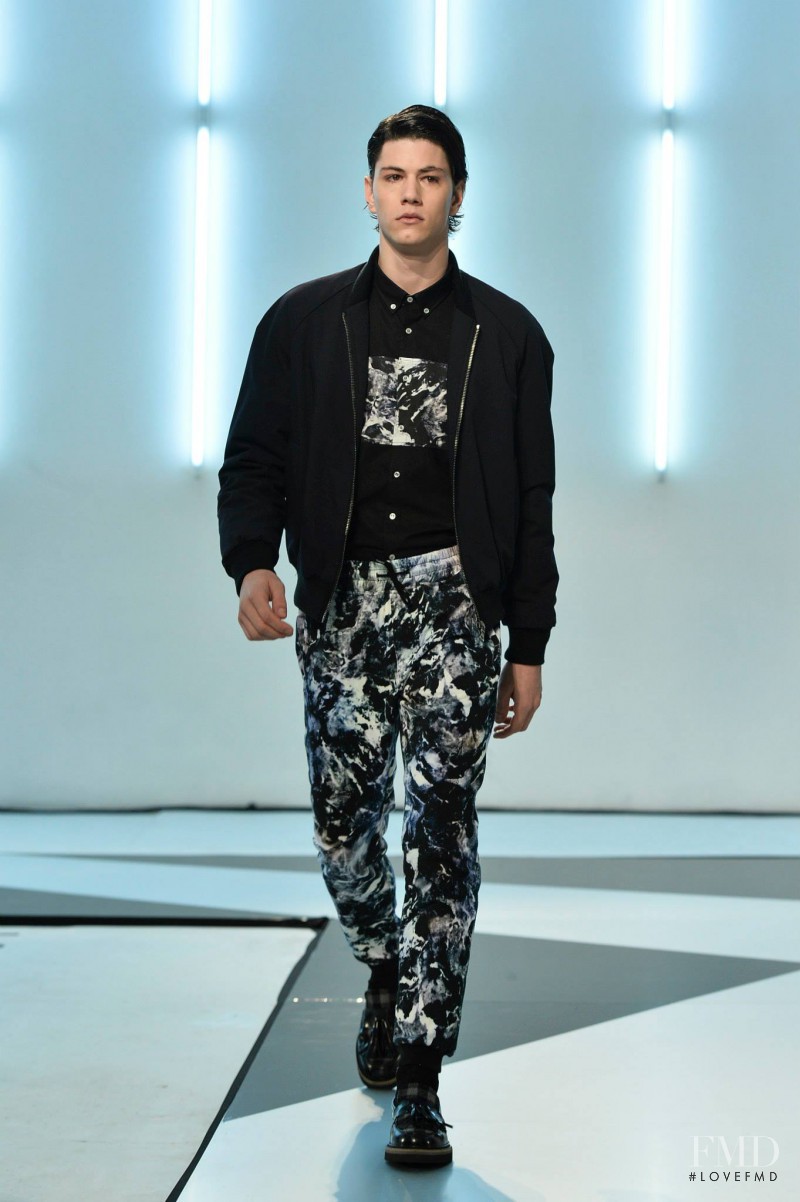 Simone Nobili featured in  the MSGM fashion show for Autumn/Winter 2014