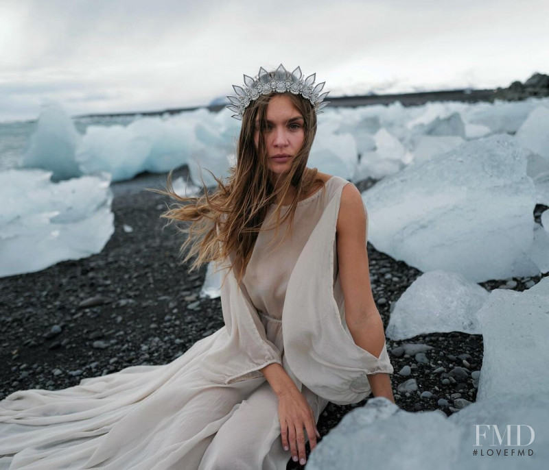Josephine Skriver featured in  the Amaroq advertisement for Autumn/Winter 2021