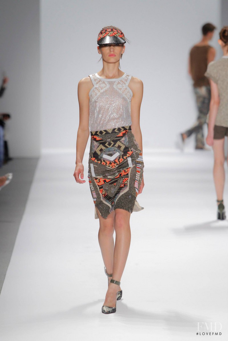 Agata Wozniak featured in  the Custo Barcelona fashion show for Spring/Summer 2014