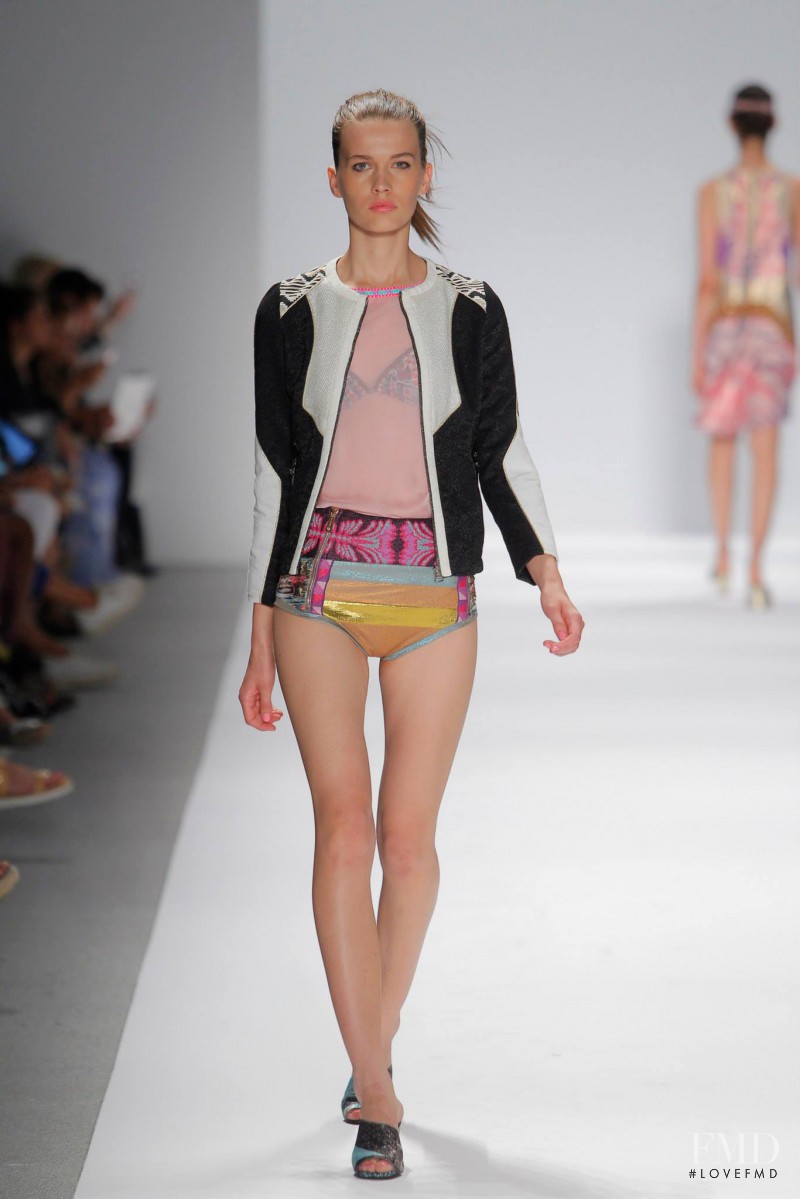 Agata Wozniak featured in  the Custo Barcelona fashion show for Spring/Summer 2014