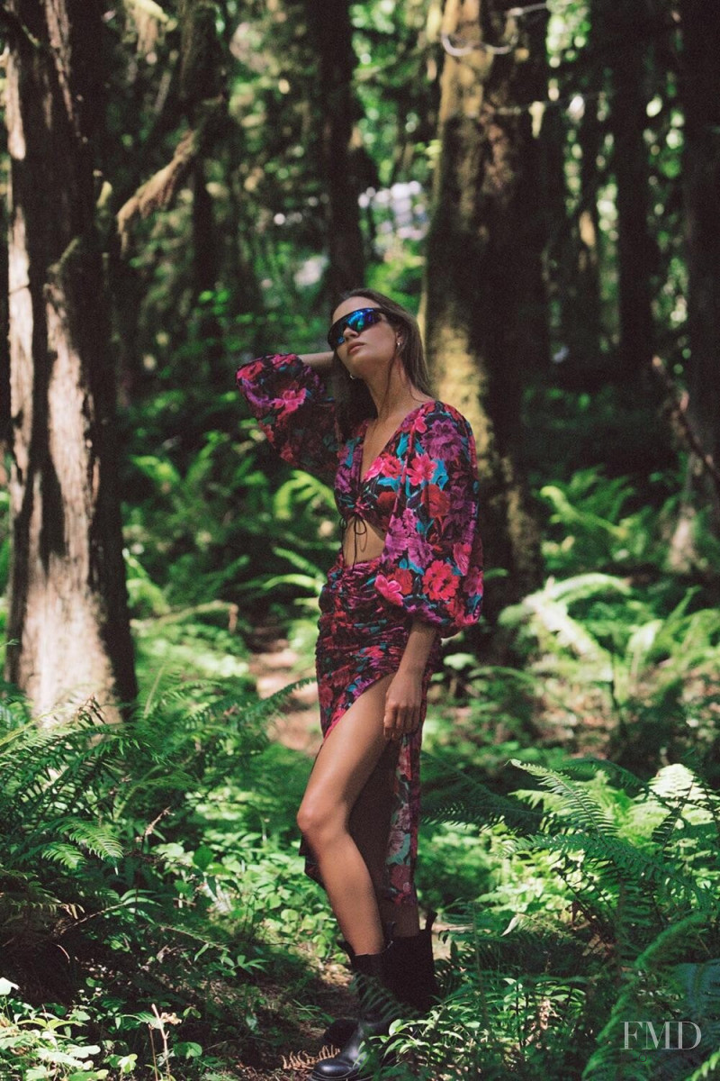 Josephine Skriver featured in  the For Love & Lemons lookbook for Fall 2021