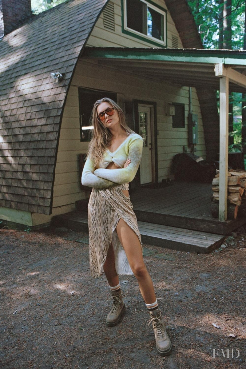 Josephine Skriver featured in  the For Love & Lemons lookbook for Fall 2021