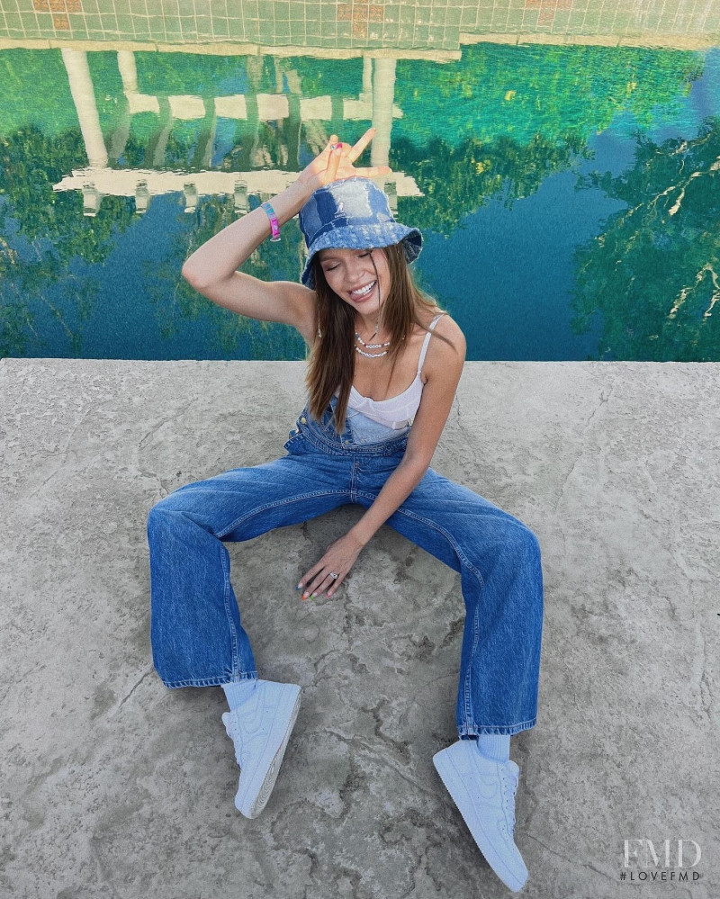 Josephine Skriver featured in  the Triarchy advertisement for Resort 2022