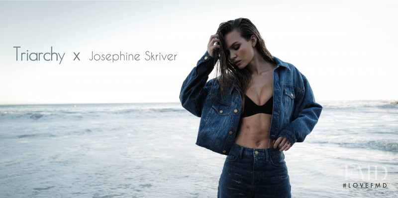Josephine Skriver featured in  the Triarchy advertisement for Resort 2022