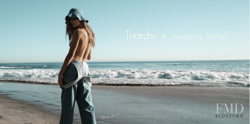 Josephine Skriver featured in  the Triarchy advertisement for Resort 2022
