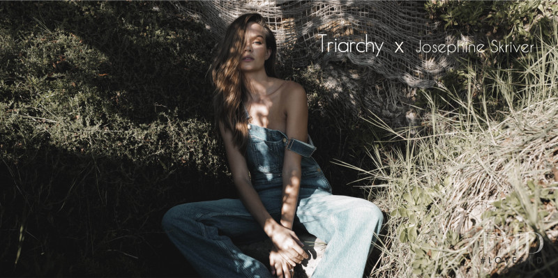Josephine Skriver featured in  the Triarchy advertisement for Resort 2022