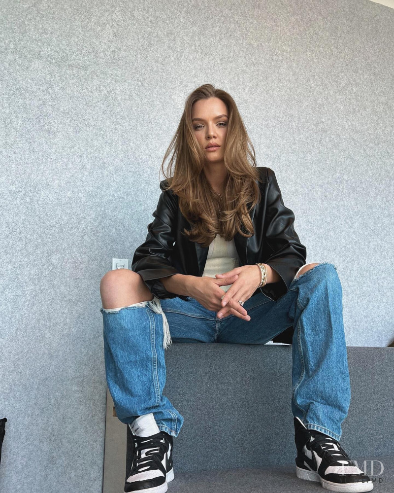 Josephine Skriver featured in  the Triarchy advertisement for Resort 2022