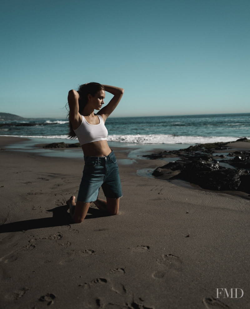 Josephine Skriver featured in  the Triarchy advertisement for Resort 2022