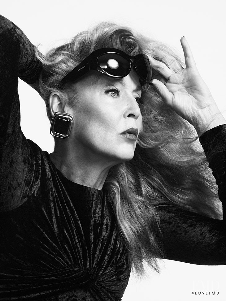 Jerry Hall featured in  the Saint Laurent advertisement for Summer 2022