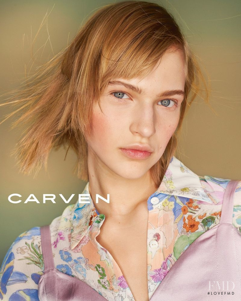 Aivita Muze featured in  the Carven advertisement for Spring/Summer 2021