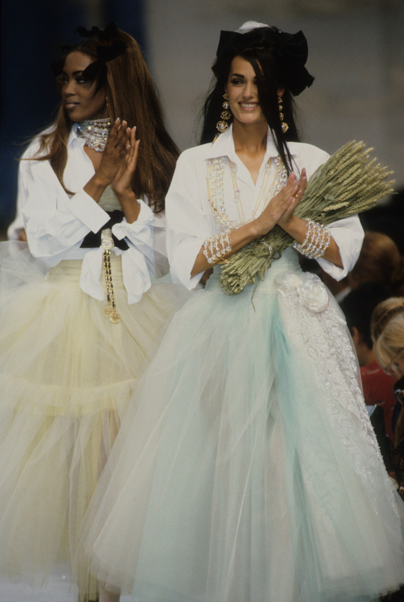 Yasmin Le Bon featured in  the Chanel fashion show for Spring/Summer 1992