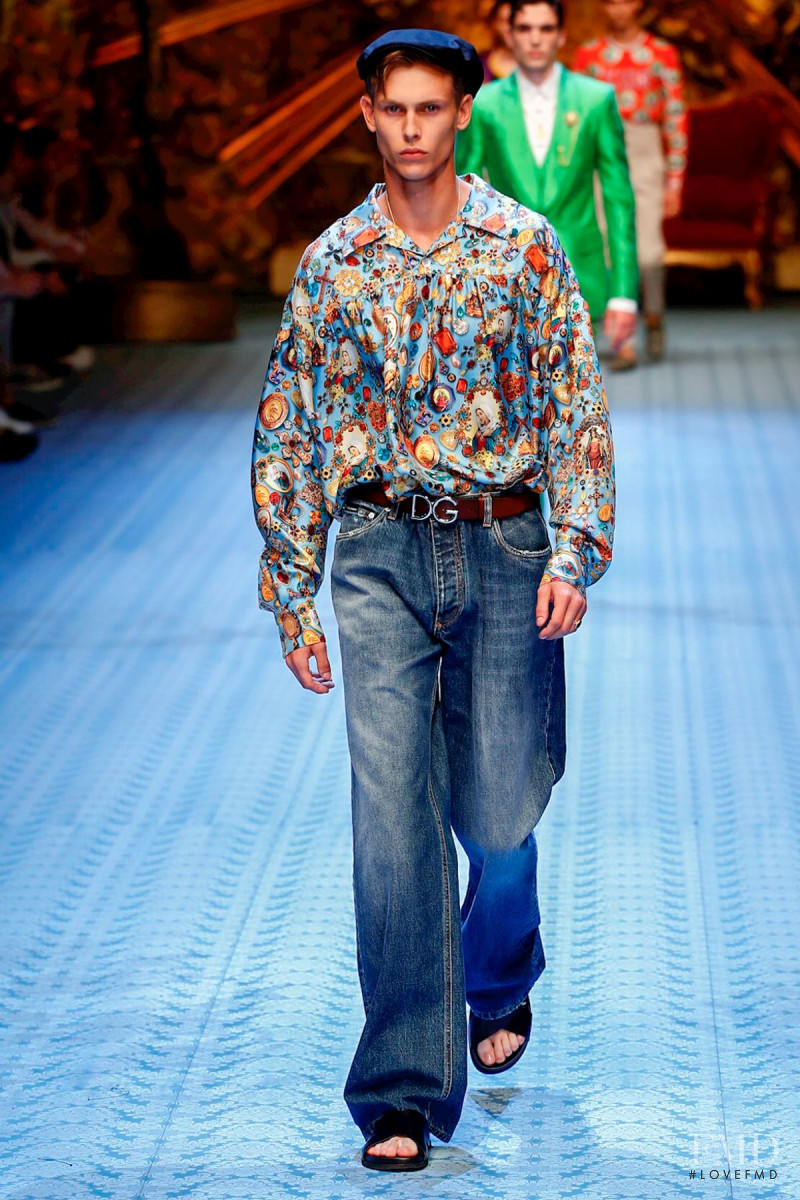 Oliver Houlby featured in  the Dolce & Gabbana fashion show for Spring/Summer 2019