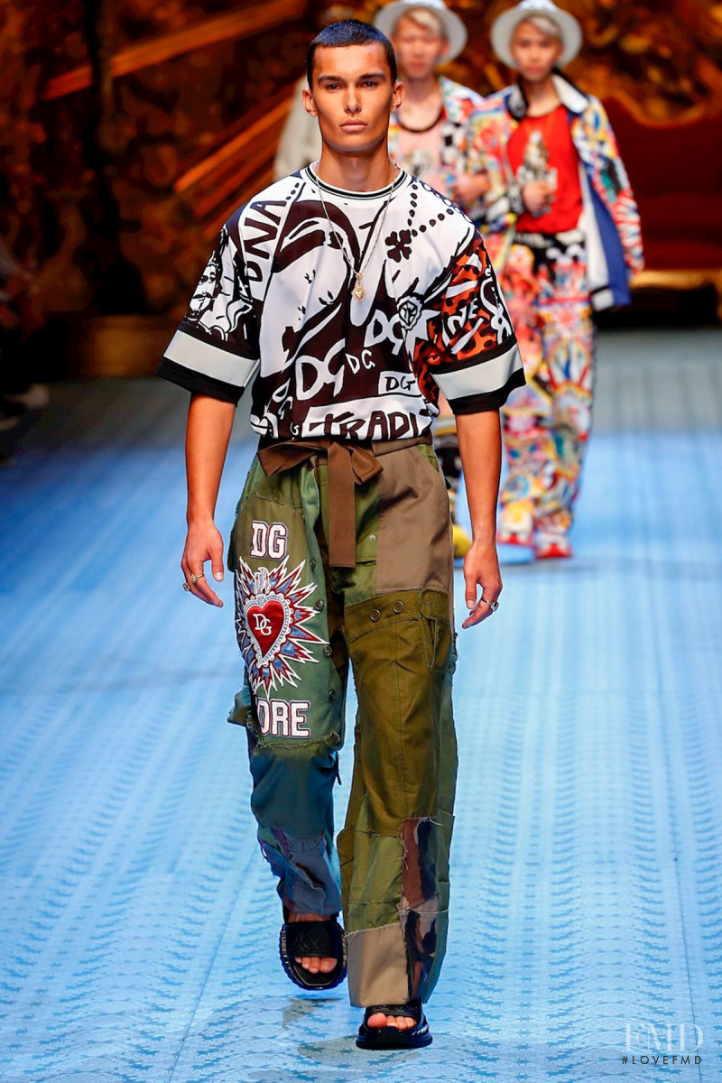 Milan Staal featured in  the Dolce & Gabbana fashion show for Spring/Summer 2019