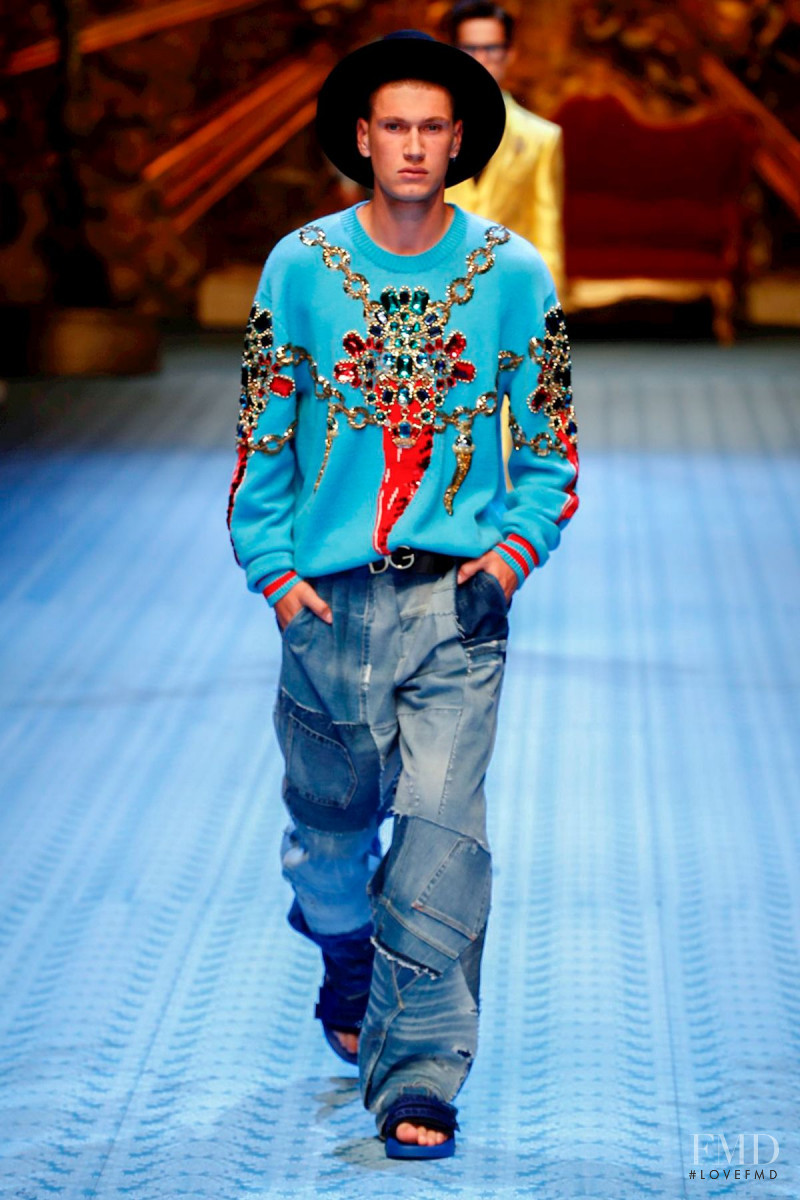 Hugo Villanova featured in  the Dolce & Gabbana fashion show for Spring/Summer 2019