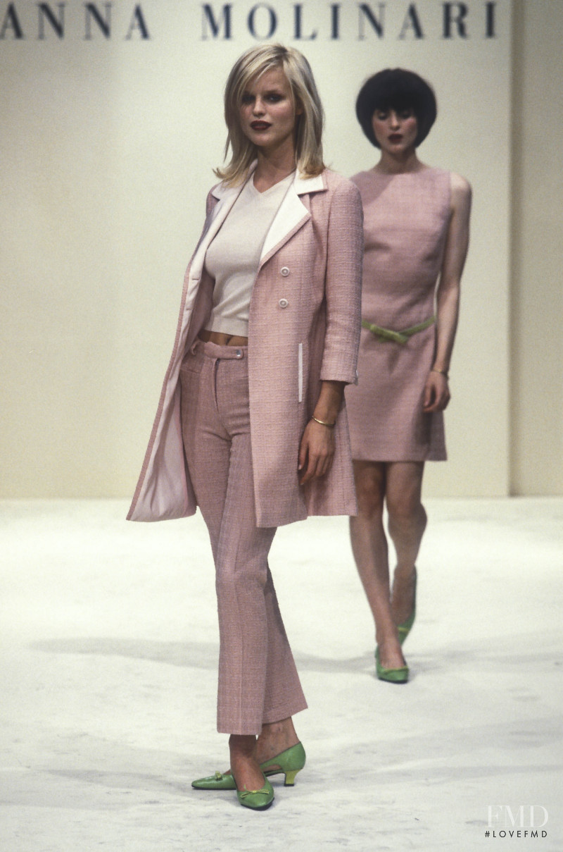 Eva Herzigova featured in  the Anna Molinari fashion show for Spring/Summer 1996