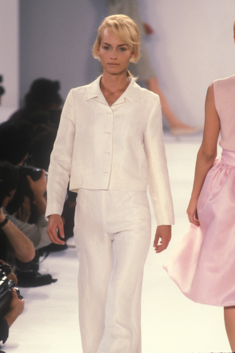 Amber Valletta featured in  the Isaac Mizrahi fashion show for Spring/Summer 1996