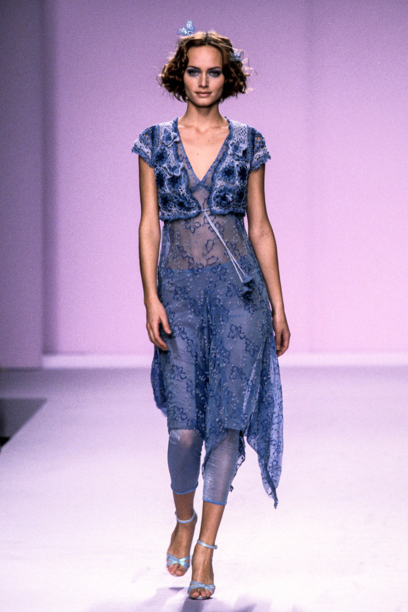 Amber Valletta featured in  the Anna Sui fashion show for Spring/Summer 1997