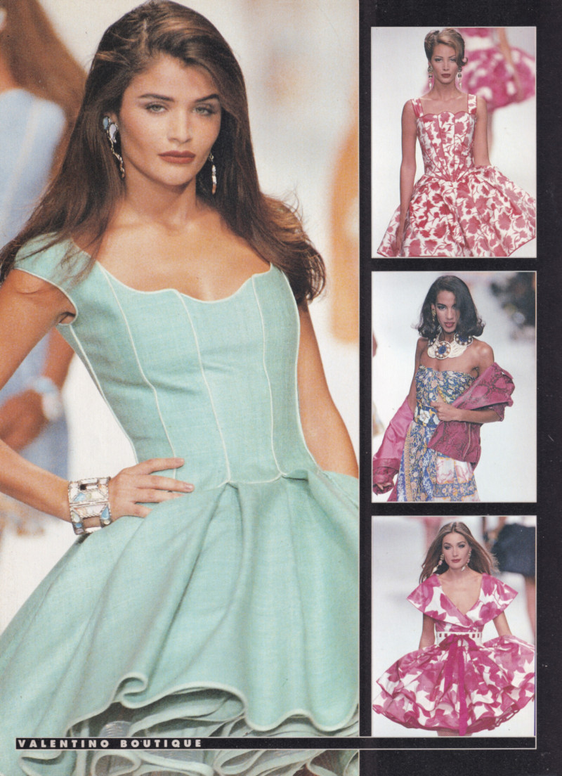 Helena Christensen featured in  the Valentino fashion show for Spring/Summer 1992