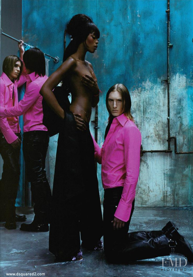 Naomi Campbell featured in  the DSquared2 advertisement for Autumn/Winter 2003