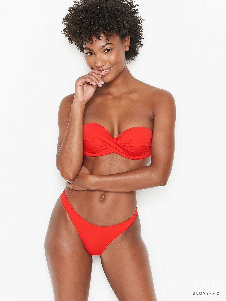 Ange-Marie Moutambou featured in  the Victoria\'s Secret Swim catalogue for Spring/Summer 2021